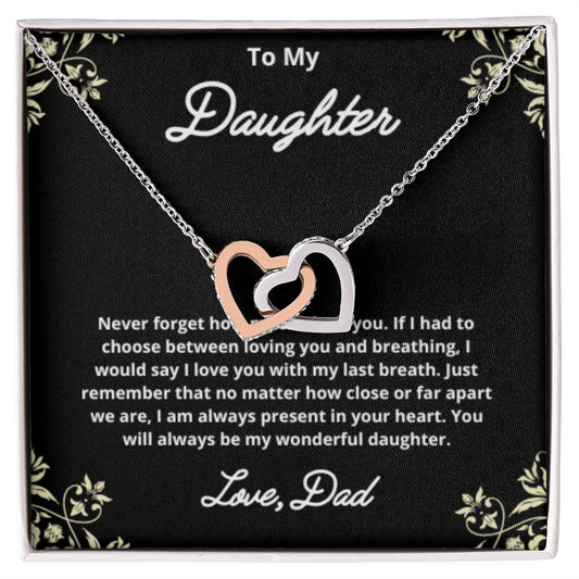 To My Daughter Necklace, Father Daughter Necklace, Father to Daughter Birthday Gift, Gifts to Daughter from Dad