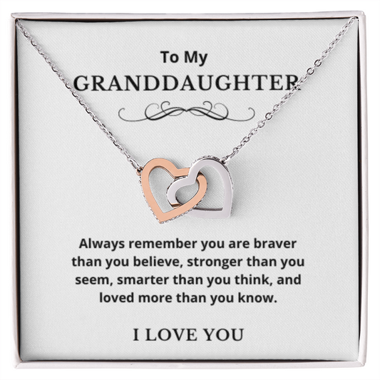 Hearts Jewelry, FG Family Gift, Grandchild Granddaughter Necklace, Gift from Grandma/Grandpa, To My Granddaguther Jewelry, Birthday Gift