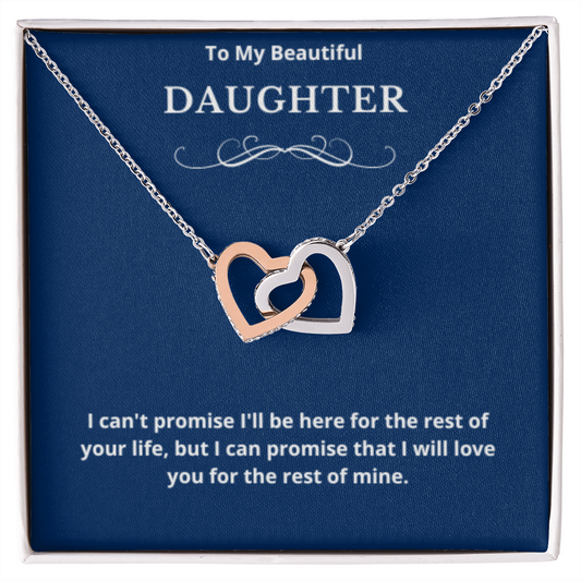 To Daughter Interlocked Hearts Necklace, Present For Daughter Birthday/Christmas Gifts. Necklace Daughter Jewelry