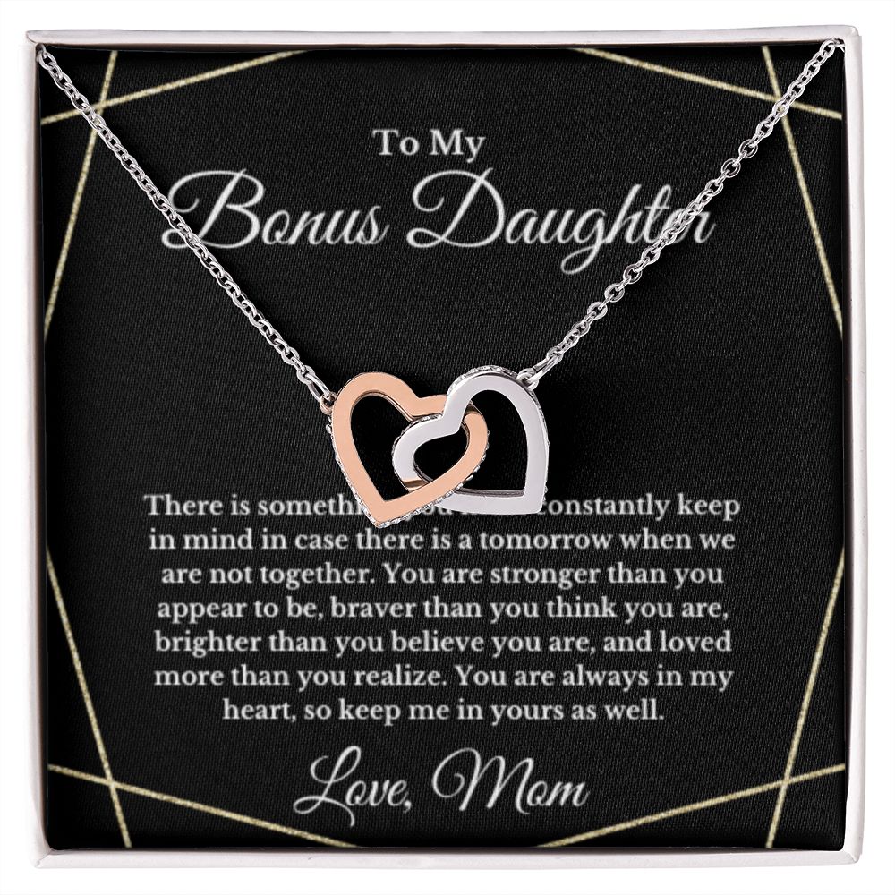 Bonus Daughter Necklace, Mother to Daughter Gift, Step Daughter Jewelry, Birthday Gift, Message Card