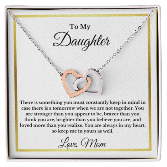 To My Daughter Necklace, Mom Daughter Necklace, Mother to Daughter Birthday Gift, Gifts to Daughter from Mom, Message Card Necklace, Minimalist Jewelry