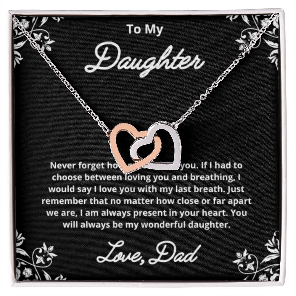 To My Daughter Necklace, Father Daughter Necklace, Father to Daughter Birthday Gift, Gifts to Daughter from Dad