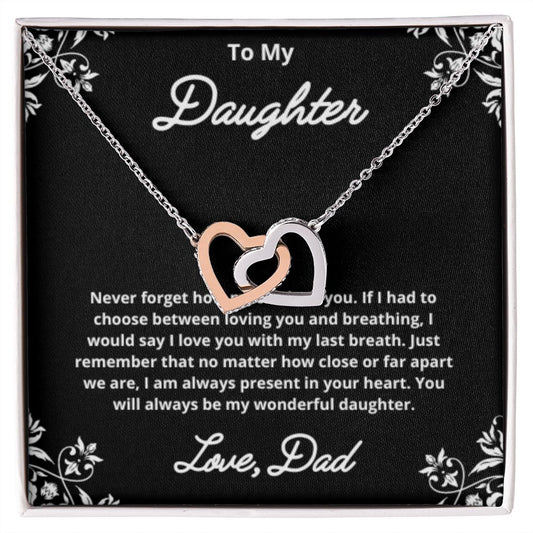 To My Daughter Necklace, Father Daughter Necklace, Father to Daughter Birthday Gift, Gifts to Daughter from Dad