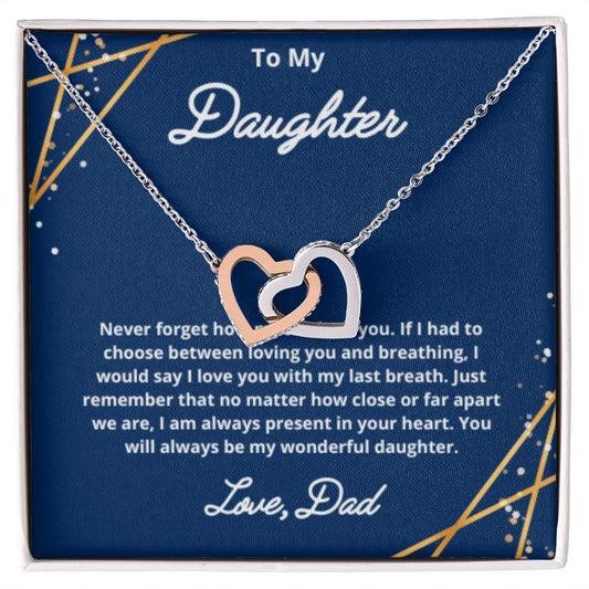 To My Daughter Necklace, Father Daughter Necklace, Father to Daughter Birthday Gift, Gifts to Daughter from Dad
