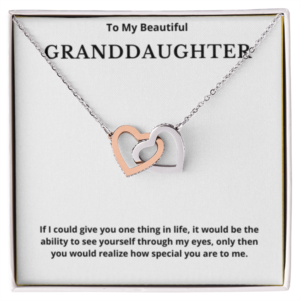 To Granddaughter Interlocking Hearts Necklace, Present For Granddaughter Birthday/Christmas Gifts For Granddaughter Jewelry Wedding Day