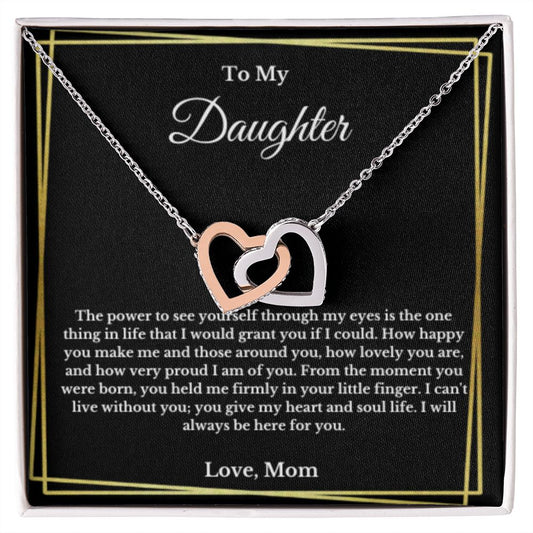 To My Daughter Necklace, Mom Daughter Necklace, Mother to Daughter Birthday Gift, Gifts to Daughter from Mom, Message Card Necklace, Minimalist Jewelry