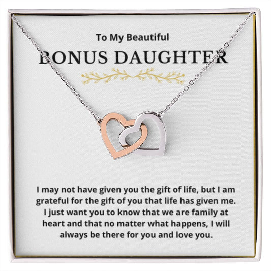 BONUS DAUGHTER gift for step daughter wedding gifts step daughter necklace gift to step daughter from bride groom stepmother BIRTHDAY gift