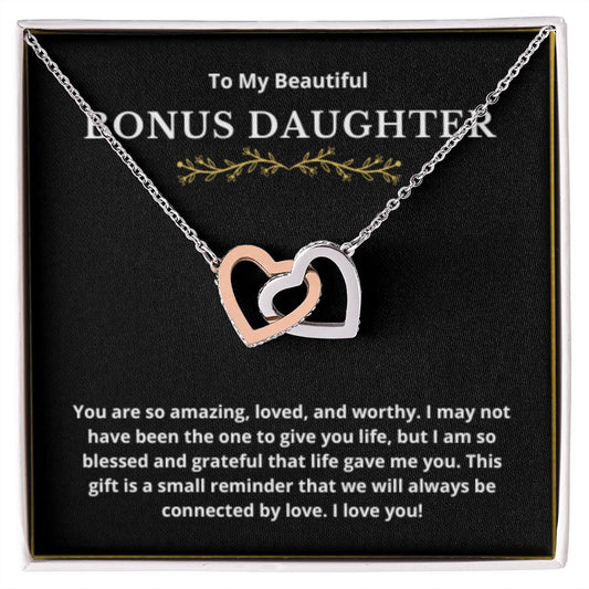BONUS DAUGHTER gift for step daughter wedding gifts step daughter necklace gift to step daughter from bride groom stepmother BIRTHDAY gift