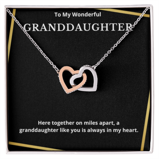 To Granddaughter Interlocking Hearts Necklace, Present For Granddaughter Birthday/Christmas Gifts For Granddaughter Jewelry Wedding Day