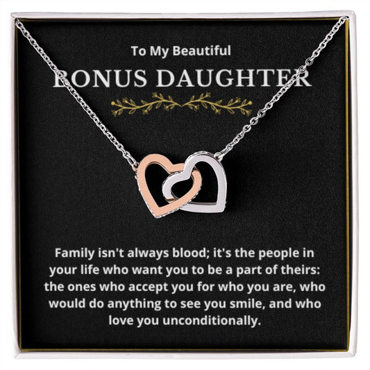 BONUS DAUGHTER gift for step daughter wedding gifts step daughter necklace gift to step daughter from bride groom stepmother BIRTHDAY gift