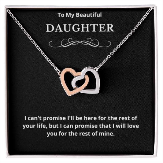 To Daughter Interlocked Hearts Necklace, Present For Daughter Birthday/Christmas Gifts. Necklace Daughter Jewelry