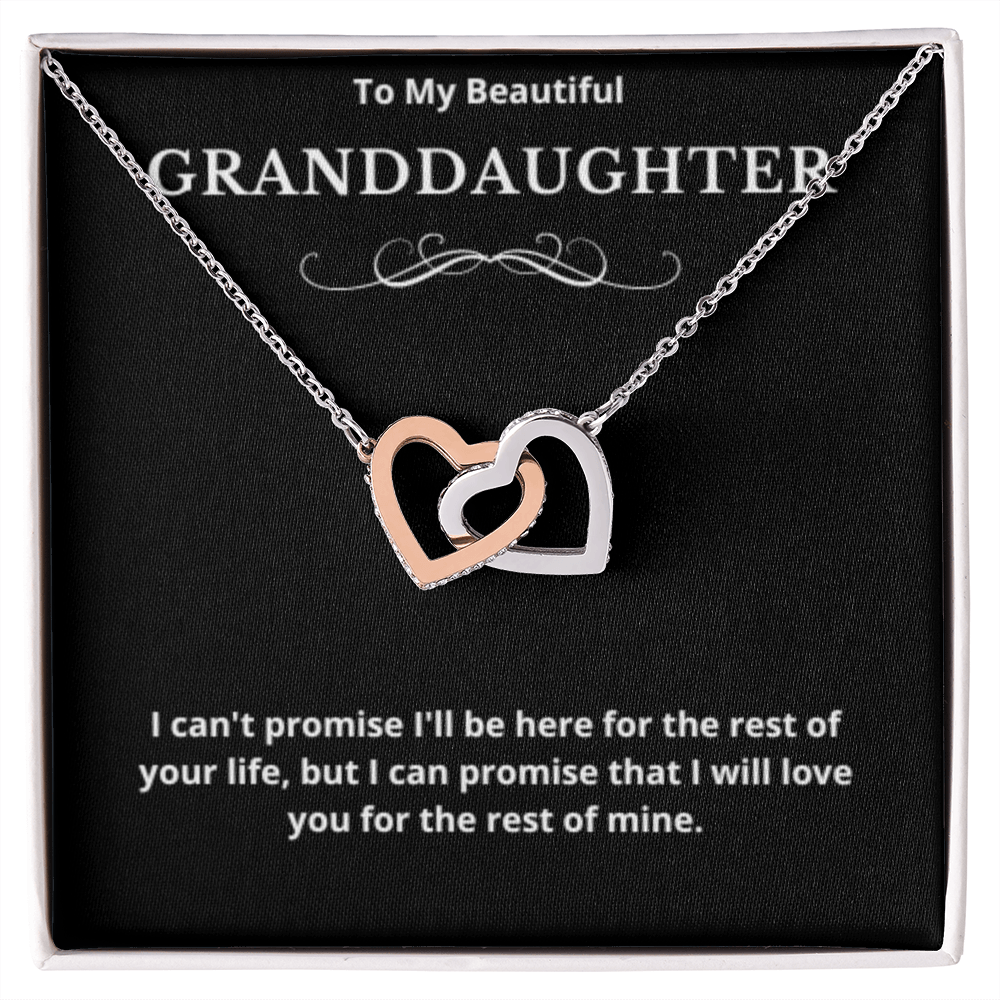 To Granddaughter Interlocking Hearts Necklace, Present For Granddaughter Birthday/Christmas Gifts For Granddaughter Jewelry Wedding Day
