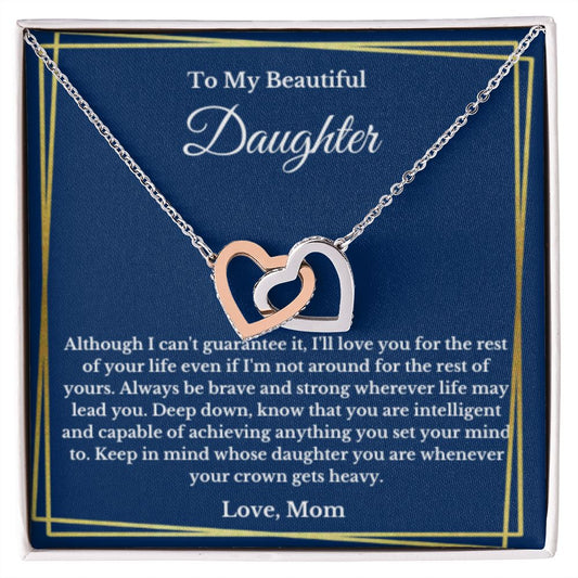 To My Daughter Necklace, Mom Daughter Necklace, Mother to Daughter Birthday Gift, Gifts to Daughter from Mom, Message Card Necklace, Minimalist Jewelry