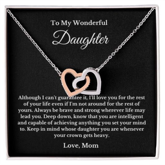 To My Daughter Necklace, Mom Daughter Necklace, Mother to Daughter Birthday Gift, Gifts to Daughter from Mom, Message Card Necklace, Minimalist Jewelry