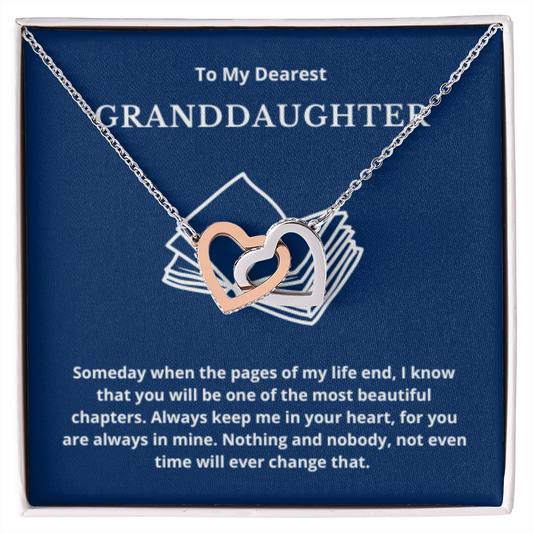 To Granddaughter Interlocking Hearts Necklace, Present For Granddaughter Birthday/Christmas Gifts For Granddaughter Jewelry Wedding Day