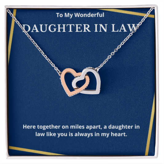 To Daughter In Law Interlocked Hearts Necklace, Present For Daughter in law Birthday/Christmas Gifts. Necklace Daughter in law Jewelry