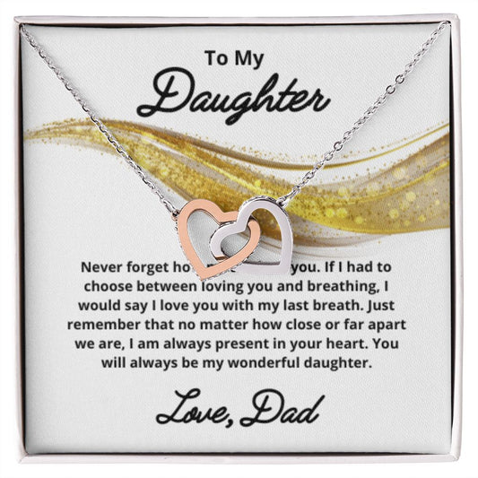 To My Daughter Necklace, Father Daughter Necklace, Father to Daughter Birthday Gift, Gifts to Daughter from Dad
