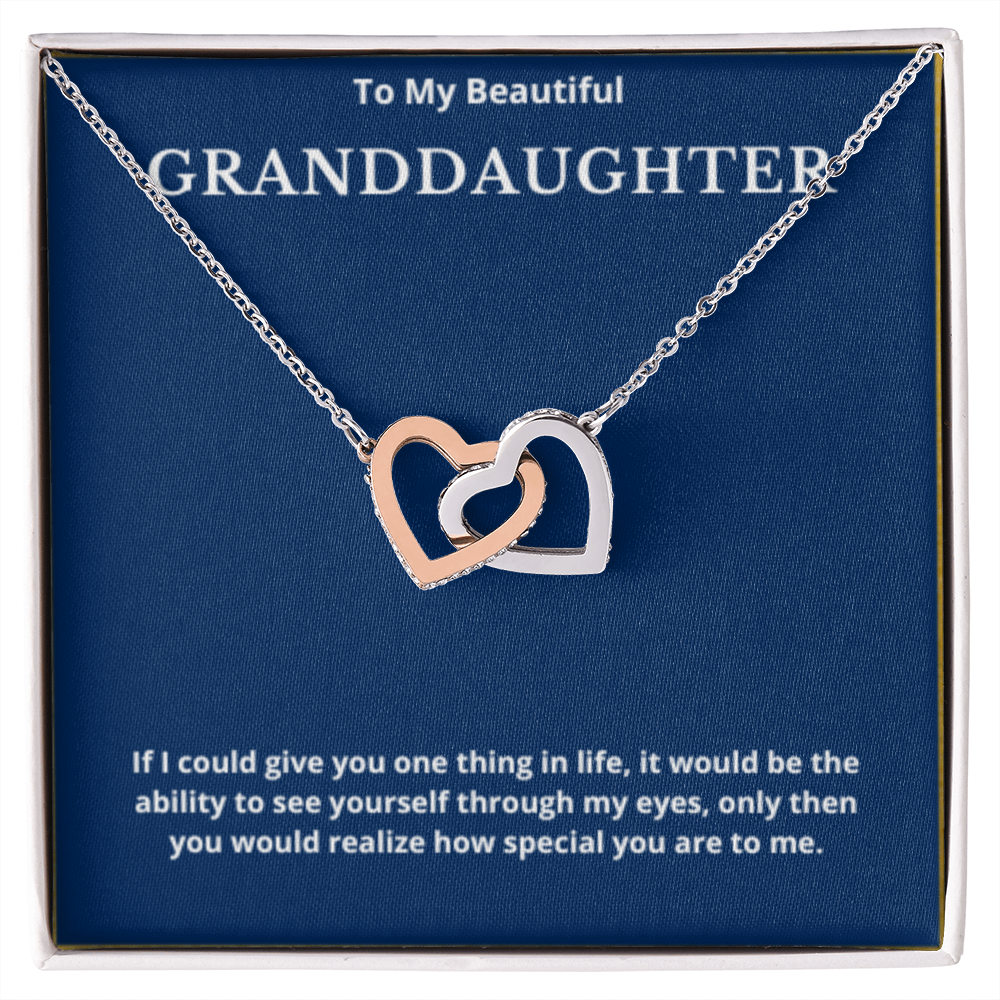To Granddaughter Interlocking Hearts Necklace, Present For Granddaughter Birthday/Christmas Gifts For Granddaughter Jewelry Wedding Day