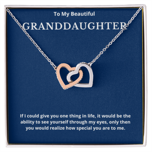 To Granddaughter Interlocking Hearts Necklace, Present For Granddaughter Birthday/Christmas Gifts For Granddaughter Jewelry Wedding Day
