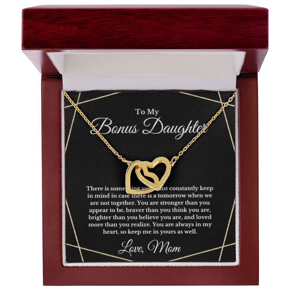 Bonus Daughter Necklace, Mother to Daughter Gift, Step Daughter Jewelry, Birthday Gift, Message Card