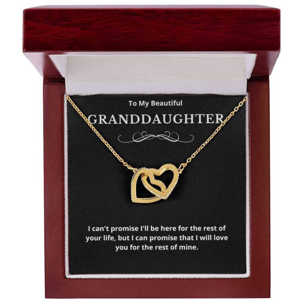 To Granddaughter Interlocking Hearts Necklace, Present For Granddaughter Birthday/Christmas Gifts For Granddaughter Jewelry Wedding Day