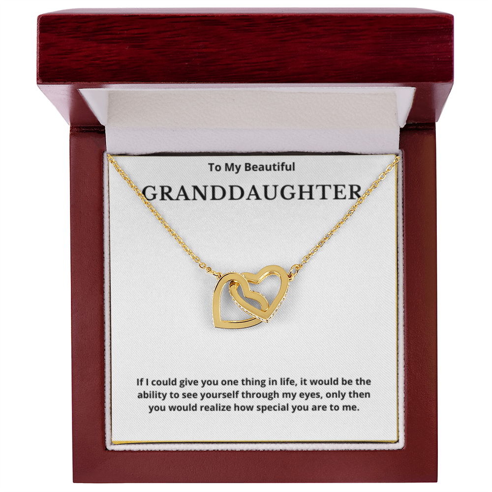 To Granddaughter Interlocking Hearts Necklace, Present For Granddaughter Birthday/Christmas Gifts For Granddaughter Jewelry Wedding Day