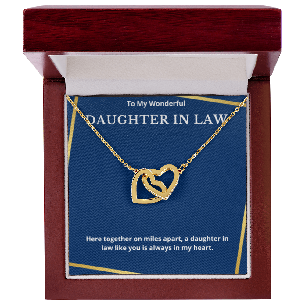 To Daughter In Law Interlocked Hearts Necklace, Present For Daughter in law Birthday/Christmas Gifts. Necklace Daughter in law Jewelry