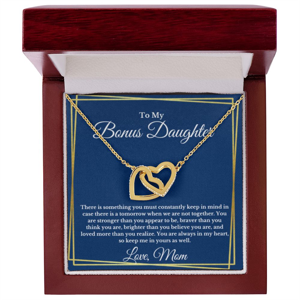 Bonus Daughter Necklace, Mother to Daughter Gift, Step Daughter Jewelry, Birthday Gift, Message Card