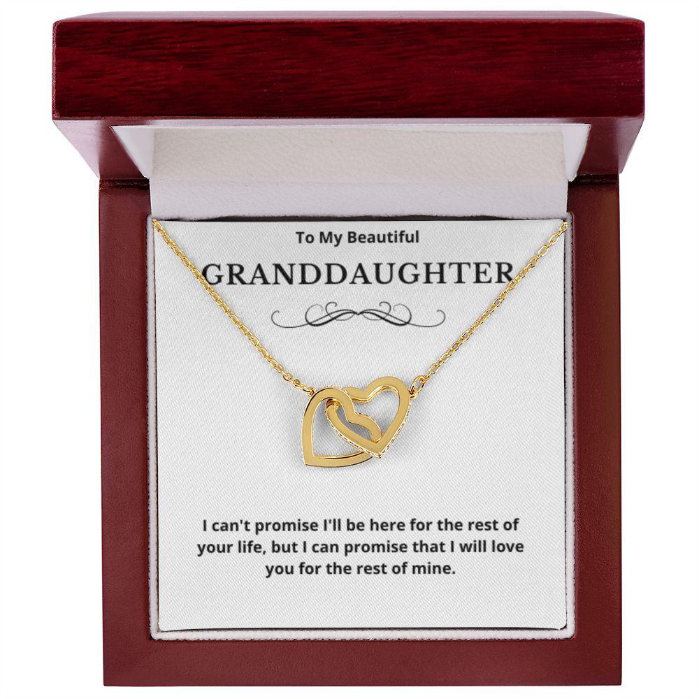 To Granddaughter Interlocking Hearts Necklace, Present For Granddaughter Birthday/Christmas Gifts For Granddaughter Jewelry Wedding Day