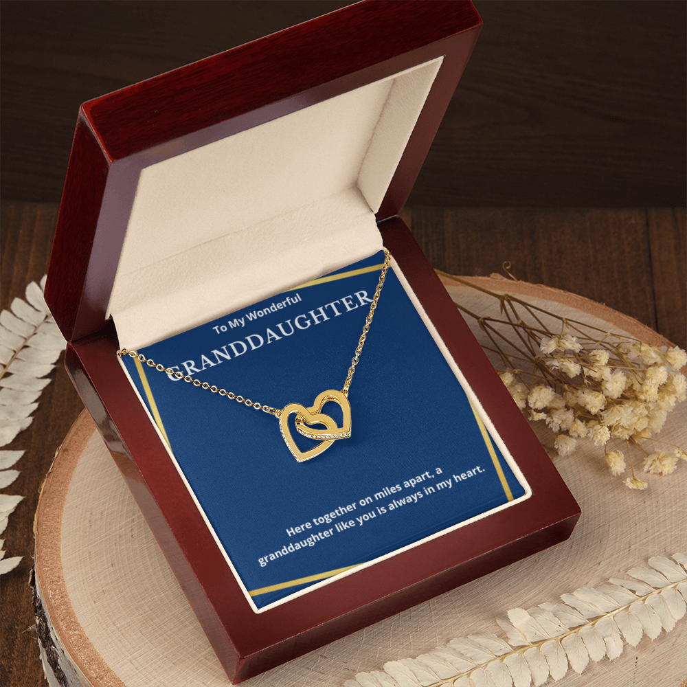 To Granddaughter Interlocking Hearts Necklace, Present For Granddaughter Birthday/Christmas Gifts For Granddaughter Jewelry Wedding Day