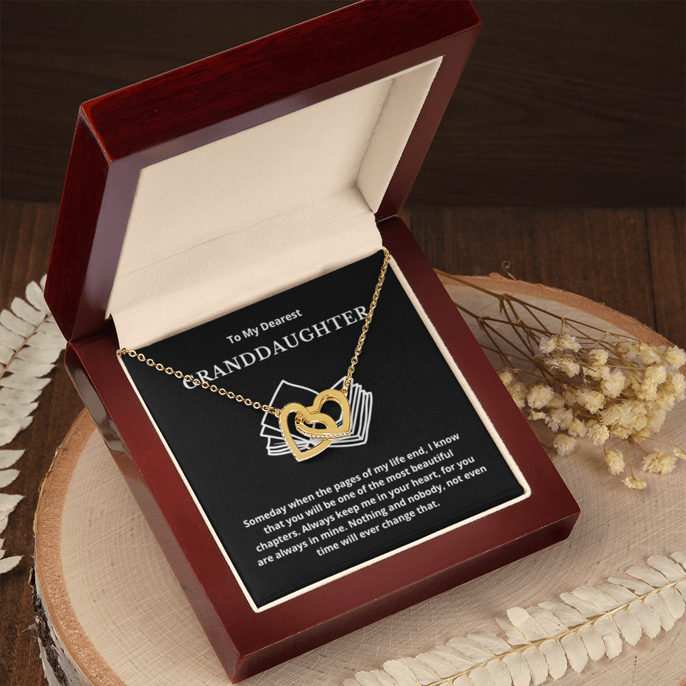 To Granddaughter Interlocking Hearts Necklace, Present For Granddaughter Birthday/Christmas Gifts For Granddaughter Jewelry Wedding Day