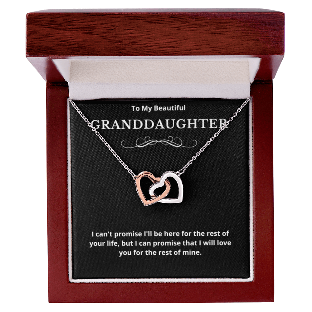 To Granddaughter Interlocking Hearts Necklace, Present For Granddaughter Birthday/Christmas Gifts For Granddaughter Jewelry Wedding Day