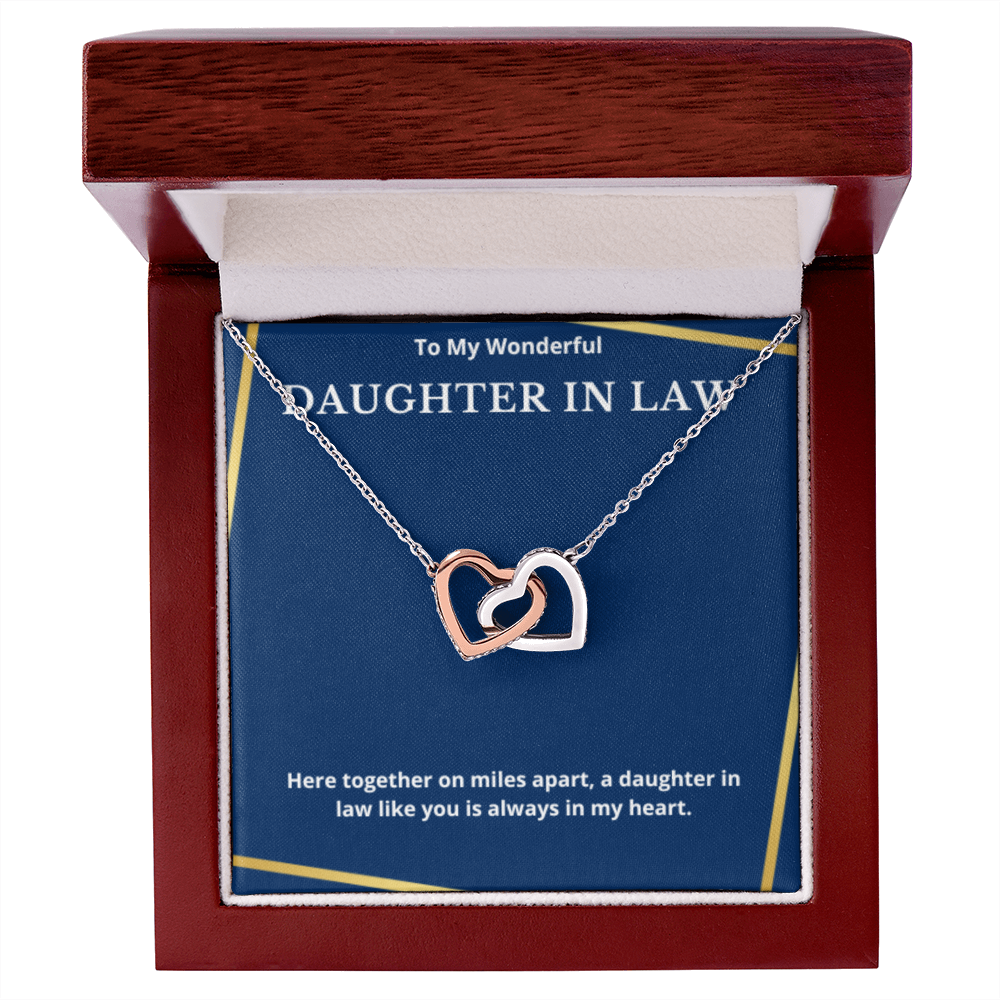 To Daughter In Law Interlocked Hearts Necklace, Present For Daughter in law Birthday/Christmas Gifts. Necklace Daughter in law Jewelry