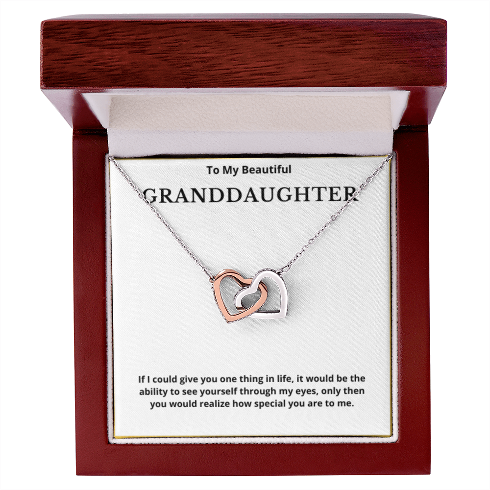 To Granddaughter Interlocking Hearts Necklace, Present For Granddaughter Birthday/Christmas Gifts For Granddaughter Jewelry Wedding Day