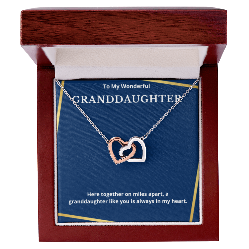 To Granddaughter Interlocking Hearts Necklace, Present For Granddaughter Birthday/Christmas Gifts For Granddaughter Jewelry Wedding Day