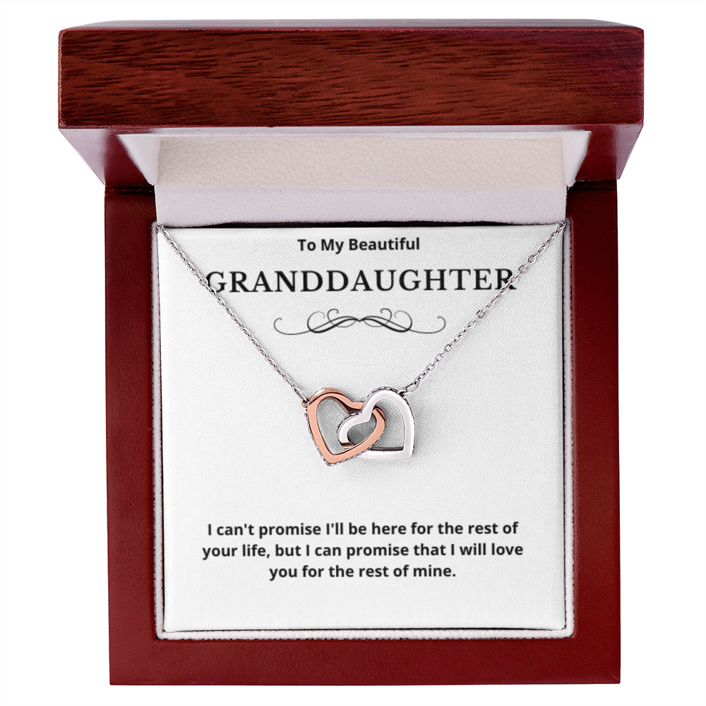 To Granddaughter Interlocking Hearts Necklace, Present For Granddaughter Birthday/Christmas Gifts For Granddaughter Jewelry Wedding Day