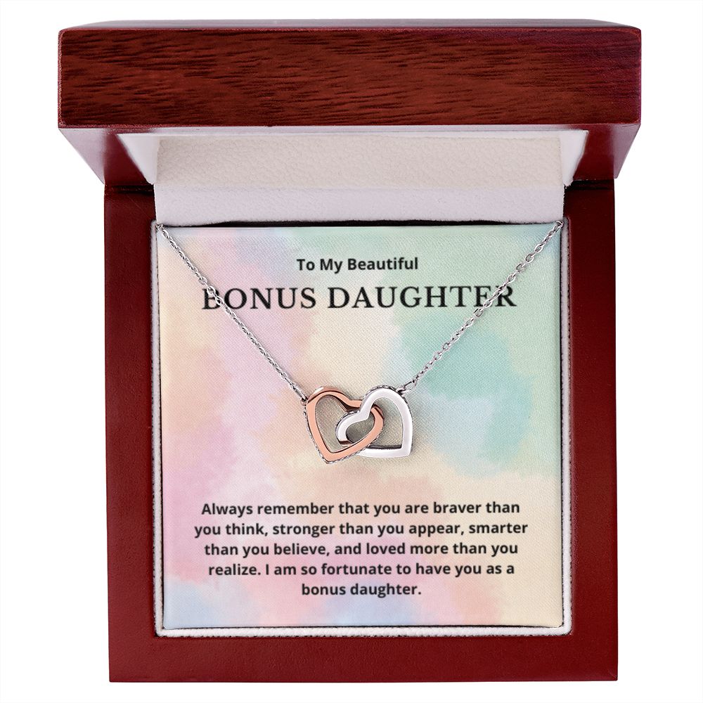 BONUS DAUGHTER gift for step daughter wedding gifts step daughter necklace gift to step daughter from bride groom stepmother BIRTHDAY gift