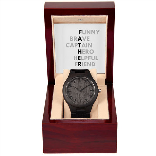 Father's Day Wooden Watch, Christmas Gift For Dad, Gift From Daughter, From Son, Message Card Watch, Openwork Watch, To My Dad Gift, Wrist Watch Gift