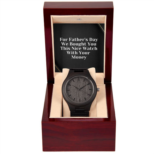 Father's Day Wooden Watch, Christmas Gift For Dad, Gift From Daughter, From Son, Message Card Watch, Openwork Watch, To My Dad Gift, Wrist Watch Gift