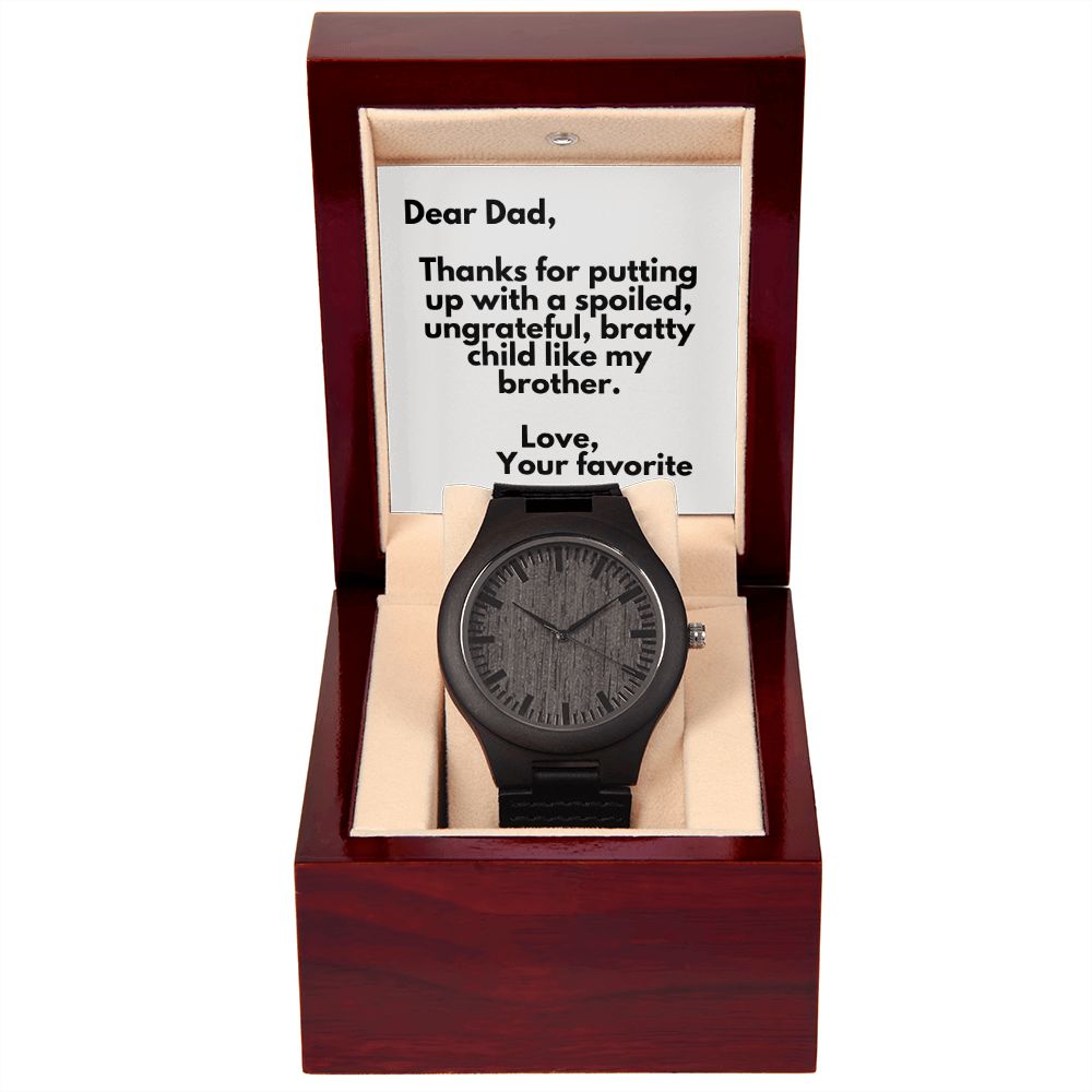 Father's Day Wooden Watch, Christmas Gift For Dad, Gift From Daughter, From Son, Message Card Watch, Openwork Watch, To My Dad Gift, Wrist Watch Gift