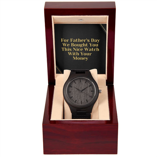 Father's Day Wooden Watch, Christmas Gift For Dad, Gift From Daughter, From Son, Message Card Watch, Openwork Watch, To My Dad Gift, Wrist Watch Gift