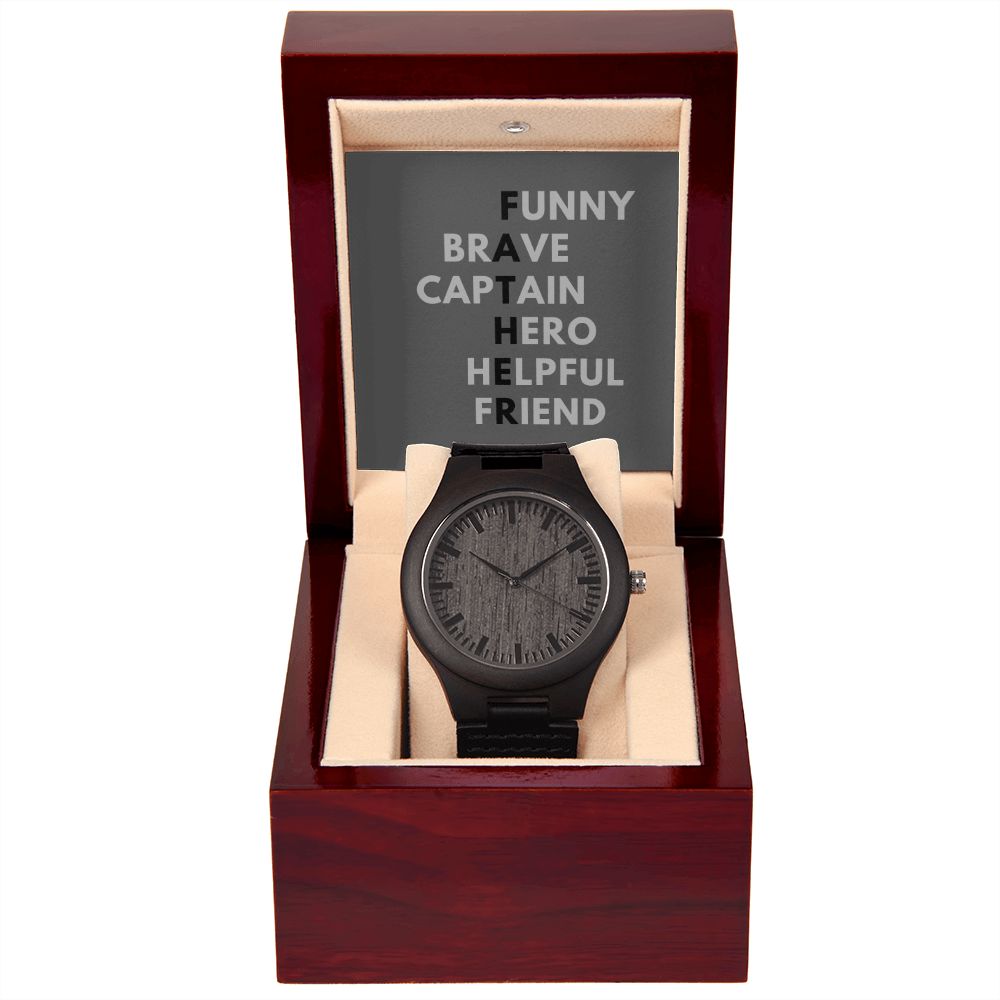 Father's Day Wooden Watch, Christmas Gift For Dad, Gift From Daughter, From Son, Message Card Watch, Openwork Watch, To My Dad Gift, Wrist Watch Gift