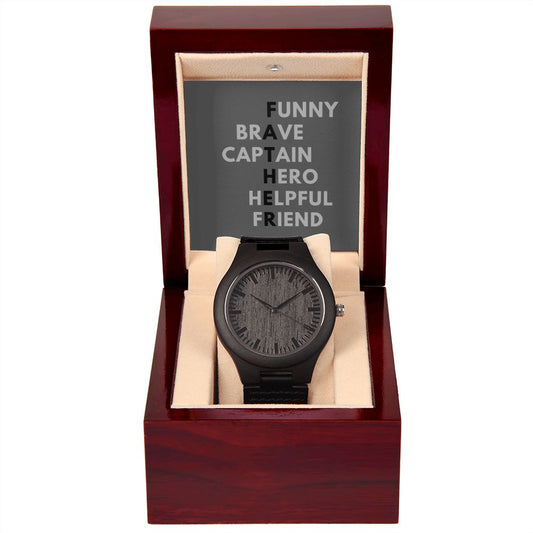 Father's Day Wooden Watch, Christmas Gift For Dad, Gift From Daughter, From Son, Message Card Watch, Openwork Watch, To My Dad Gift, Wrist Watch Gift