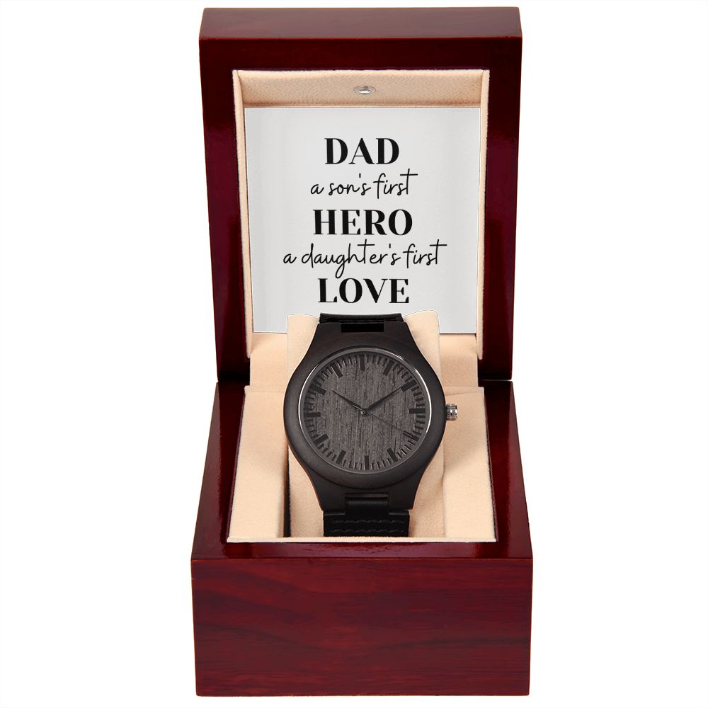 Father's Day Wooden Watch, Christmas Gift For Dad, Gift From Daughter, From Son, Message Card Watch, Openwork Watch, To My Dad Gift, Wrist Watch Gift