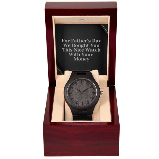 Father's Day Wooden Watch, Christmas Gift For Dad, Gift From Daughter, From Son, Message Card Watch, Openwork Watch, To My Dad Gift, Wrist Watch Gift