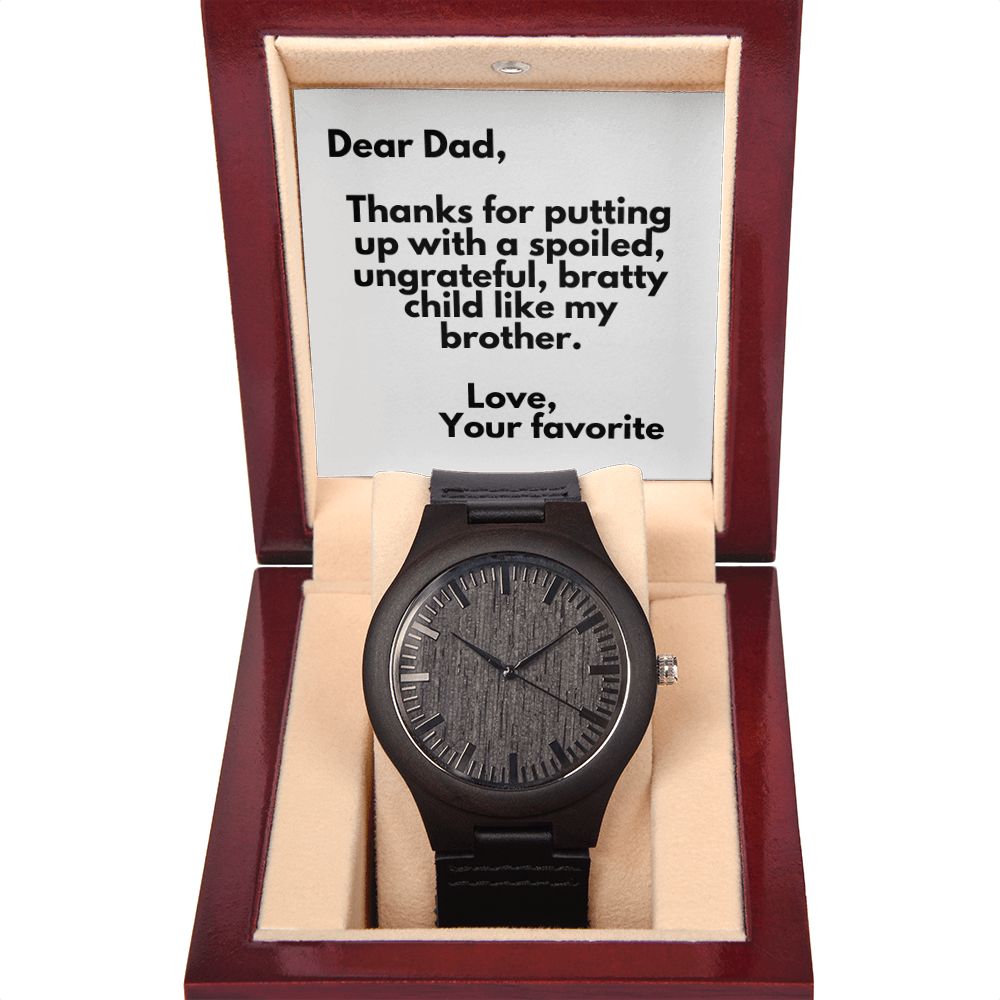 Father's Day Wooden Watch, Christmas Gift For Dad, Gift From Daughter, From Son, Message Card Watch, Openwork Watch, To My Dad Gift, Wrist Watch Gift