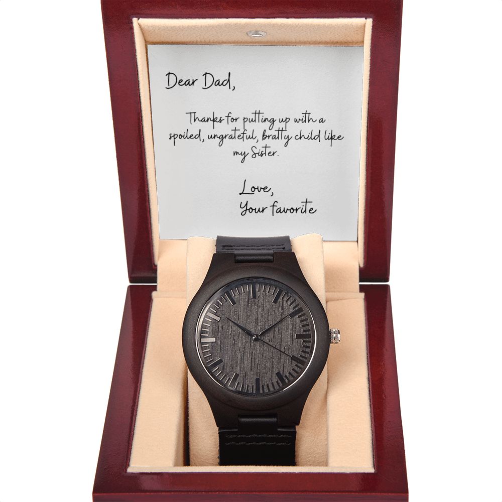Father's Day Wooden Watch, Christmas Gift For Dad, Gift From Daughter, From Son, Message Card Watch, Openwork Watch, To My Dad Gift, Wrist Watch Gift