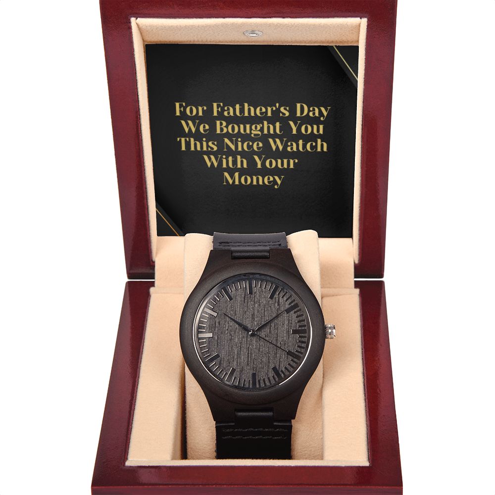 Father's Day Wooden Watch, Christmas Gift For Dad, Gift From Daughter, From Son, Message Card Watch, Openwork Watch, To My Dad Gift, Wrist Watch Gift