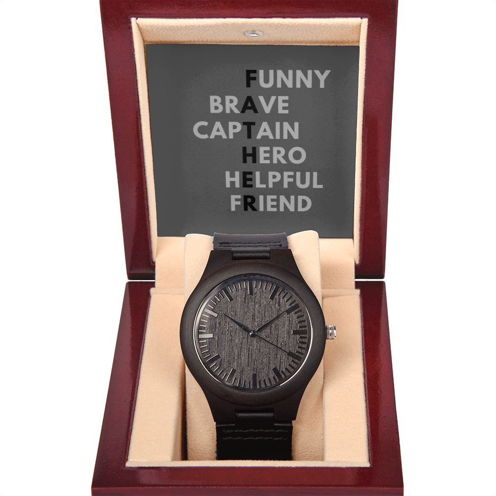 Father's Day Wooden Watch, Christmas Gift For Dad, Gift From Daughter, From Son, Message Card Watch, Openwork Watch, To My Dad Gift, Wrist Watch Gift