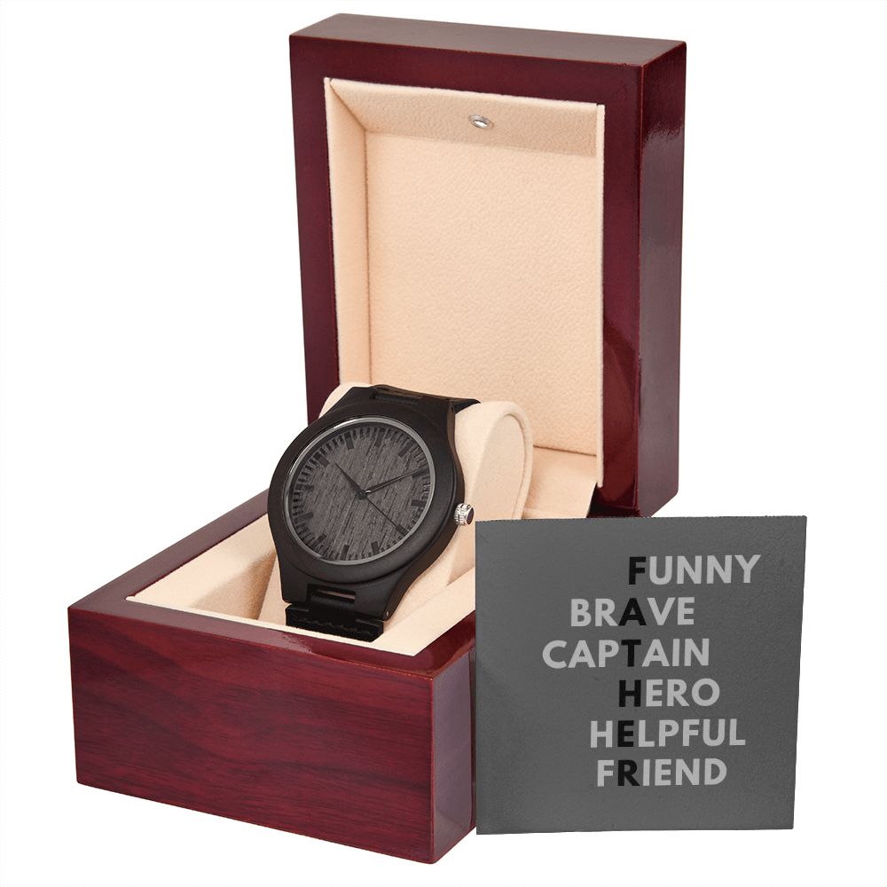 Father's Day Wooden Watch, Christmas Gift For Dad, Gift From Daughter, From Son, Message Card Watch, Openwork Watch, To My Dad Gift, Wrist Watch Gift